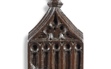 A carved oak pew-end, English, probably West Country, circa 1480-1530