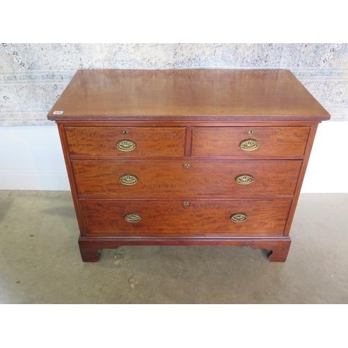 A circa 1900s inlaid mahogany chest of two over two drawers ...