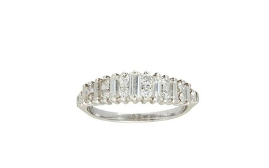 A diamond set half eternity ring