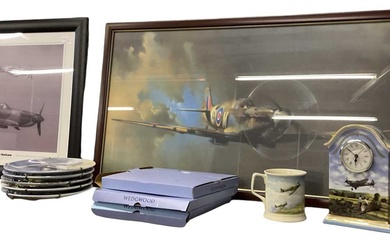 A group of RAF related items including a wall hanging...