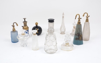 A group of twelve scent bottles, Comprising:- a René Lalique...