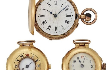 A group of two lady's 18ct gold wristwatches...