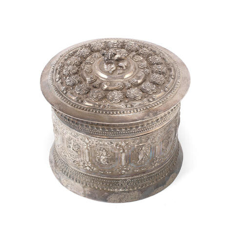 A large Burmese silver box