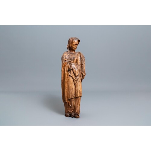 A large wooden figure of Saint Barbara, Germany, 16th C.H.: ...