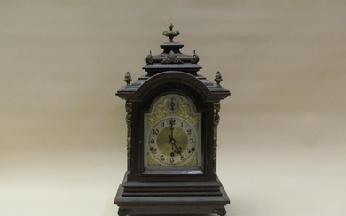 A late 19c German bracket clock by Kienzle, the three train ...