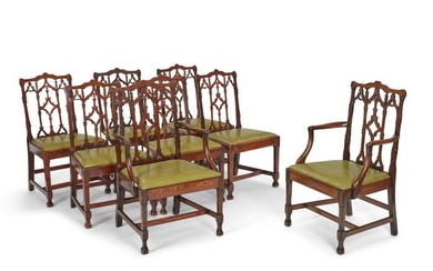 A matched set of George III Provincial chairs