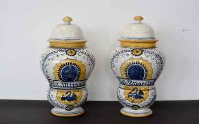 A pair of 20th Century Pharmacy lidded jars