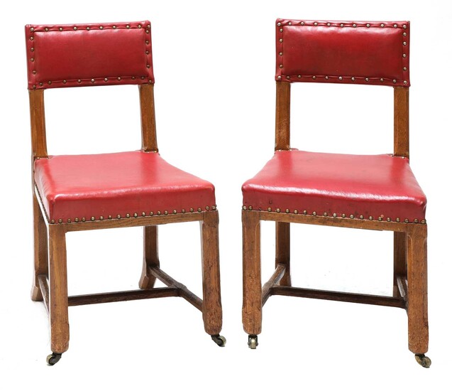 A pair of Reformed Gothic oak side chairs