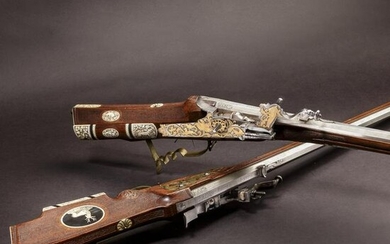 A pair of bone-inlaid wheellock rifles by Joseph Mair