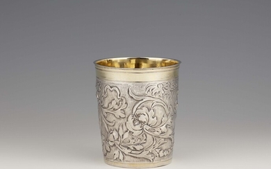 A parcel gilt Augsburg Baroque silver beaker