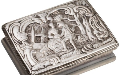 A partially gilt German silver box, Braunschweig, 18th century