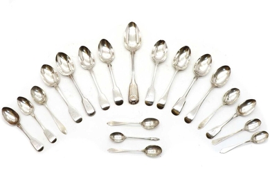 A quantity of silver spoons
