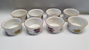 A set of eight Royal Worcester Evesham Ramekins along with f...