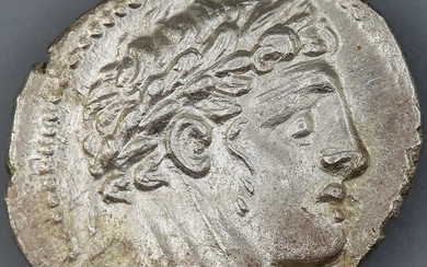 A silver Half Shekel of Tyre. Obv: Laureate head...