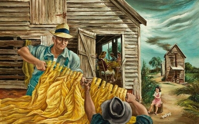 AARON BOHROD (1907-1992) Getting Ready for Auction.