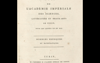 [ACCADEMIA DELLE SCIENZE DI TORINO] - Due volumi di Memoires de l'academie imperiale des sciences: Literature et Beaux-arts e Sciences...