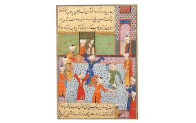 AN ILLUSTRATED MANUSCRIPT FOLIO: A SCENE OF SAMA’ (SUFIC RAPTUROUS MEDITATIVE DANCE) Safavid Iran, 17th century