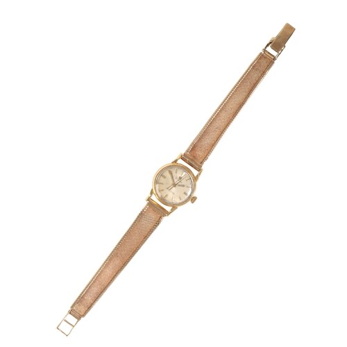 AN OMEGA LADYMATIC 9CT GOLD LADY'S BRACELET WATCH with autom...