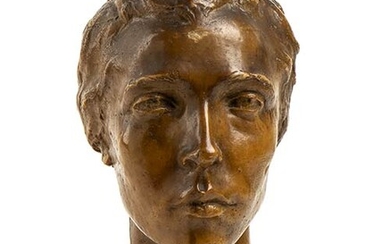 ANONYMOUS Girl's head, 1936 Wax, 21,5 x 12 x 16...