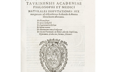 [ARISTOTELE] - BUCCI, Agostino (1531-1593) - Naturales disputationes sex non paruam ab obscurissimos Aristotelis de anima libros lucem afferentes. Turin:...
