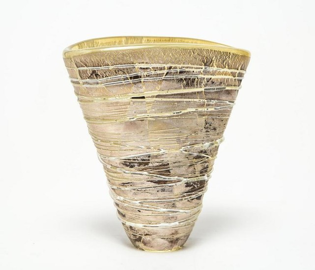 Adam Aaronson Modern Studio Art Glass Vase