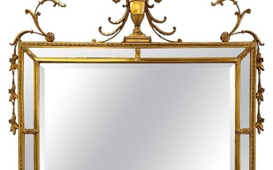 Adams Style Beveled Wall, Console, Over the Mantel Mirror, Giltwood