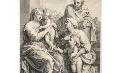 After Nicolas Poussin, French (1594-1665), Holy Family with Saint Elizabeth and John the Baptist as