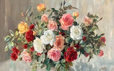 Alexei Nikolsky (1889-1968) - Still life study of roses