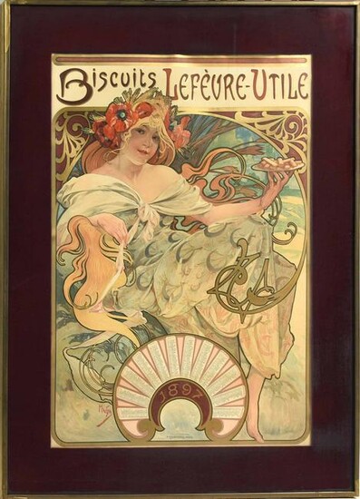 Alphonse Mucha Poster, “Biscuits Lefèvre-Utile”