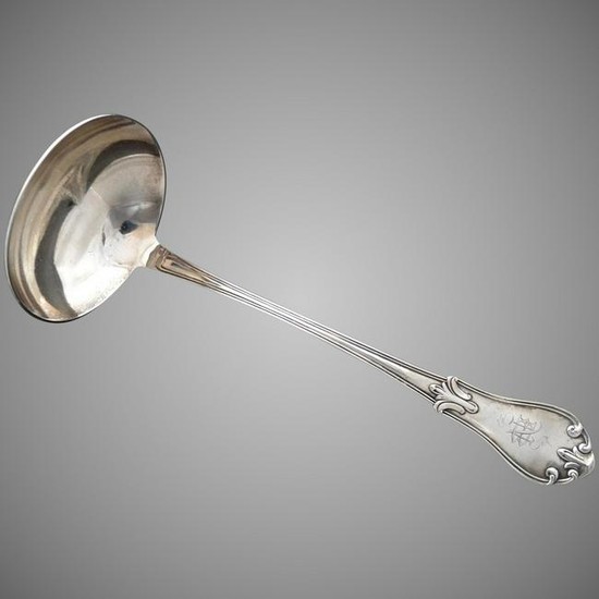 American Coin Silver Soup Ladle circa 1850s - Fully