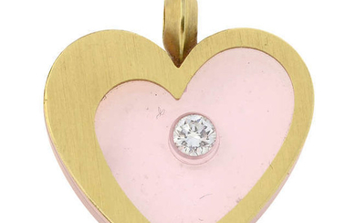 An 18ct brilliant-cut diamond heart pendant.