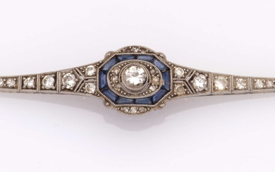 An Art Deco 18k gold sapphire and diamond bracelet