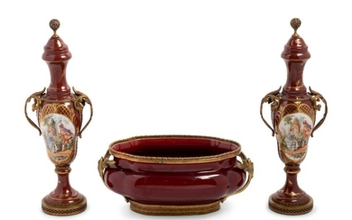 An Assembled French Gilt Metal Mounted Porcelain and