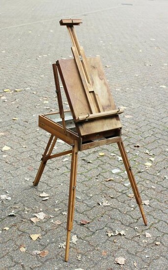 An Early 20th Century French Portable Easel, Beech. 54"