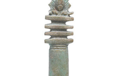 An Egyptian green faience Djed pillar