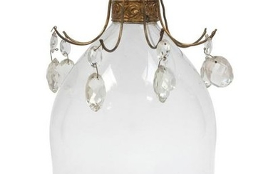 An Empire Style Gilt Metal and Glass Chandelier