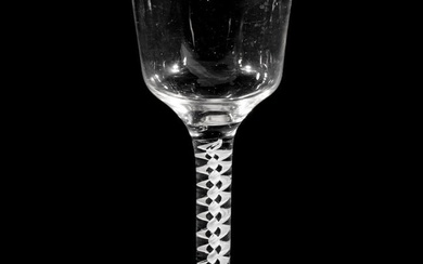 An English Opaque Twist Wine Glass