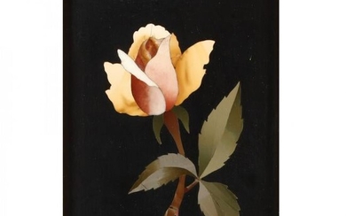 An Italian Pietra Dura Plaque of a Single Rose