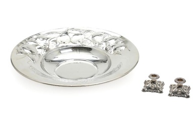 An Italian tray of silver made by Cesellato a mano 20th century....