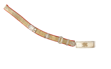 An Officer's Silver-Mounted Flap Pouch And Belt To The Derbyshire Yeomanry Cavalry, The Pouch With Birmingham Silver Hallmark For 1908, Maker's Mark J. & Co., One Belt Fitting With Birmingham Silver Hallmarks For 1901, Maker's Mark B & P