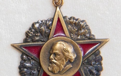An Order of Karl Marx(German Democratic Republic), Awarded to Valery Bykovsky in 1978.