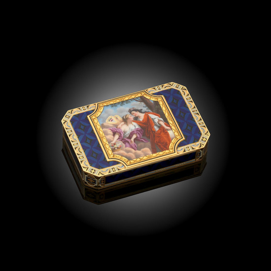 An early 19th century Swiss gold and enamelled snuff box