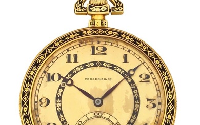 An early 20th century gold and enamel dress watch by Touchon