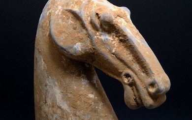 Ancient Chinese Terracotta Horse Head - 150mm x 154mm