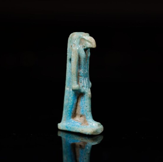 Ancient Egyptian faience thoth amulet - (4.9×2.1×1.3 cm)