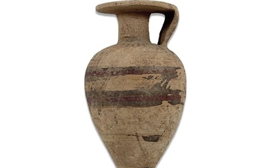 Ancient Greek Pottery Piriformed aryballos with bands decoration - 105×55×0 mm - (1)