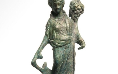 Ancient Roman Bronze Fortuna Figure