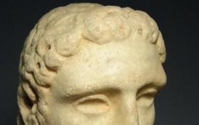 Ancient Roman Marble Head of Hercules Circa: 1st BC to 100 A.D