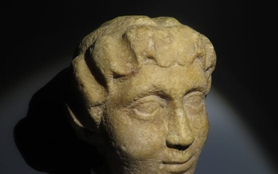 Ancient Roman Marble Huge Female Portrait of Faustina II. 2nd century AD. 20,5 cm H.