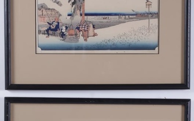 Ando Hiroshima, Also Known as Utagawa Hiroshigi, Two Woodblock Prints "Chuzenji Lake at Nikto" and